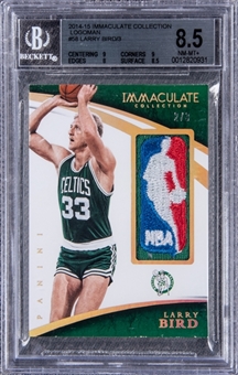 2014-15 Panini Immaculate Collection "Logoman" #58 Larry Bird Game Used Patch Card (#2/3) – BGS NM-MT+ 8.5